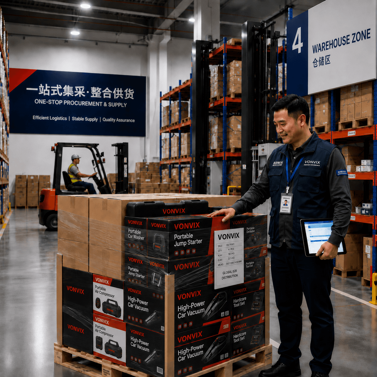 VONVIX consolidated order packing and shipment preparation